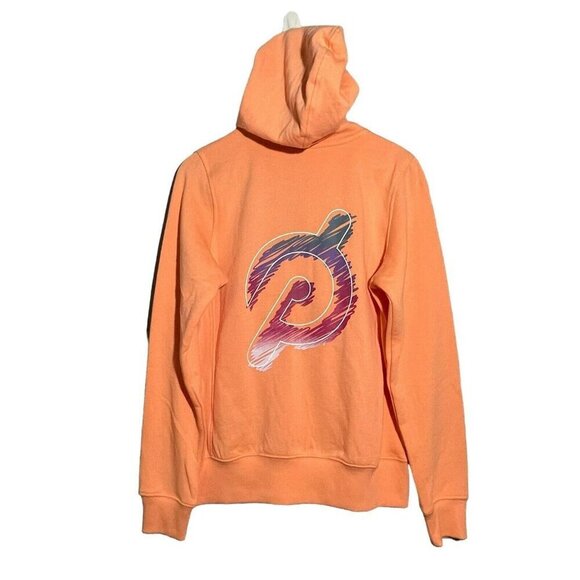 Peloton Ultimate Hoodie Fleece Jacket Women Size S Orange Zip Pocket Logo Iconic - Picture 1 of 12